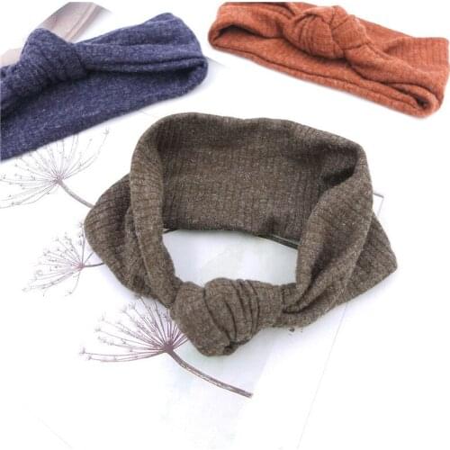 Baby Girls Headband Cross Top Knot Elastic Hair Bands Soft Solid Color Girls Hairband Hair Accessories Twisted Knotted Headwrap