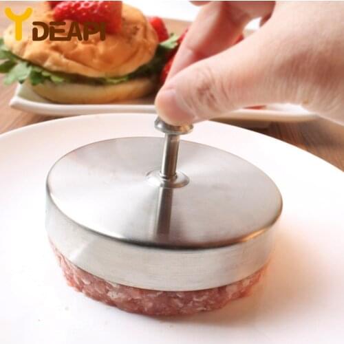 Ydeapi Single Hamburger Burger Press Maker Mould Mold Kitchen BBQ Barbecue Moon cake Mold Eco-friendly Stainless Steel Tools