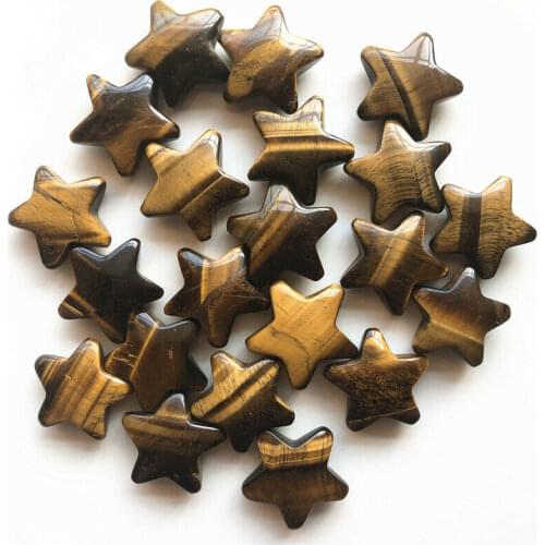 Drop Shipping 1pc 30mm Natural Tigers Eye Crystal Gemstone Star Meditation Healing Chakra Polished Natural Stones and Crystals