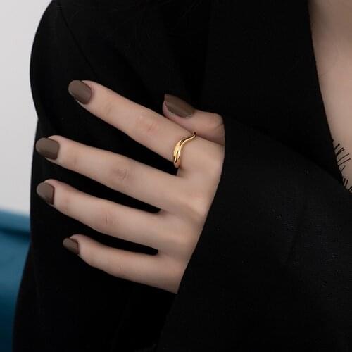 Adjustable Curved Rings For Women Girls Antique Vintage Ring Gold Silver Color Rings Trend Jewelry Birthday Gift bague femme