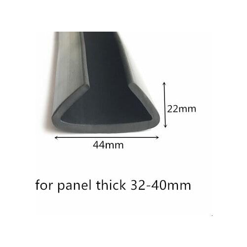 Rubber Sealing U Strip 22x44x22mm for 32-40mm thick Glass Metal Car Wood Panel Board Edge Encloser Shield Black