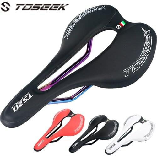 TOSEEK 2021 Bicycle Seat MTB Road Bike Saddles Bike Racing Saddle Superfine fiber Breathable Soft Seat Cushion Ultra light 187g