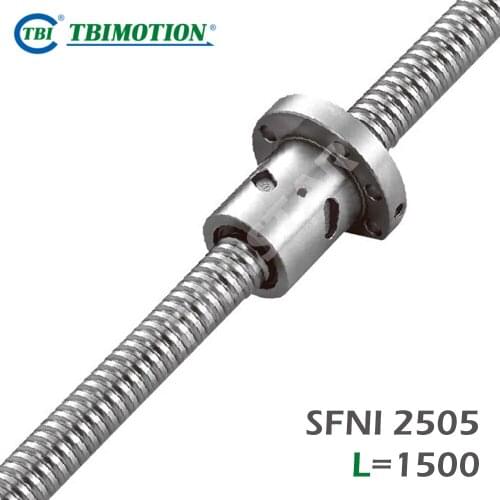 TBI Motion SFNI2505 C7 Ball Screw Ball Nut 1500mm High Precision C7 Flange CNC parts accessories Professional end machining