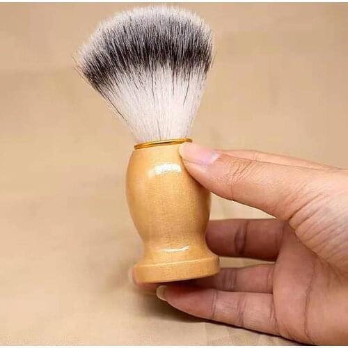Beard Shaving Brush Comfortable to Grip Harmless Artificial Fiber Man Beauty Grooming Duster for Daily Life