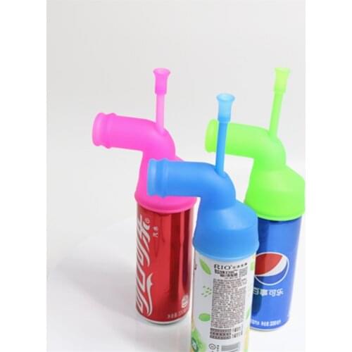 Silicone Mini Can Snorkel,Flexible Pop-top Can Beer Snorkel Chugging Bar Party Tool