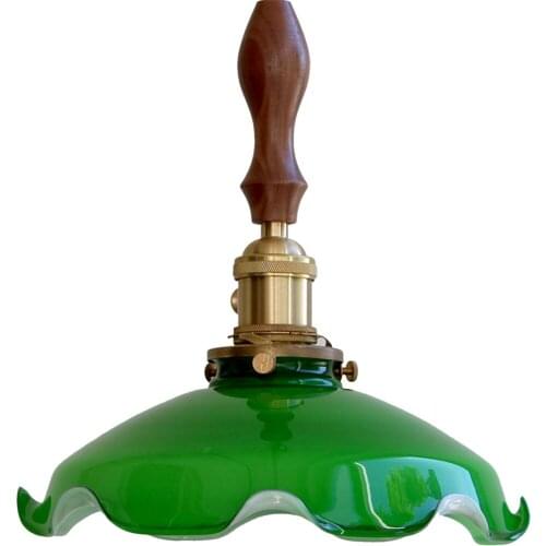 Industrial Loft Decor LED Pendant Light Wood Brass Glass Hanging Lamp Dining Room Home Lighting Antique Droplight Luminaire