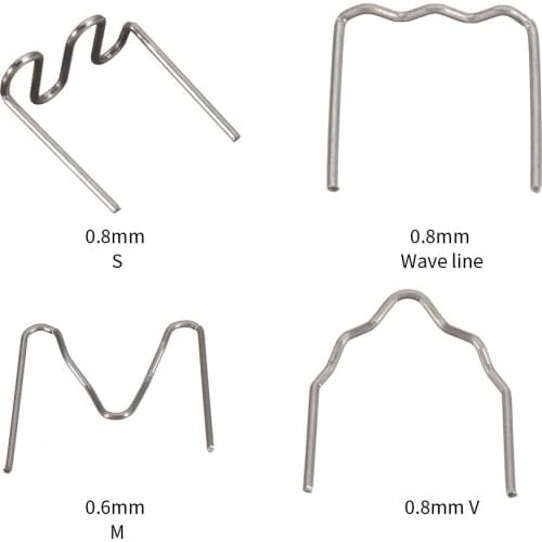 Universal 100pcs/set Plastic Stapler 0.6mm 0.8mm Hot Wave Flat Staples Car Repair Tool Welding Nylon PVC ABS For Car Truck Vans