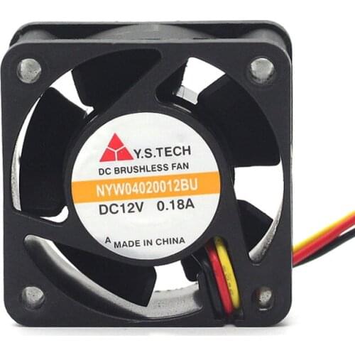 40mm cooling fan 12V For Y. S.techNYW04020012BU 4cm 4020 12V 0.18a three wire cooling fan