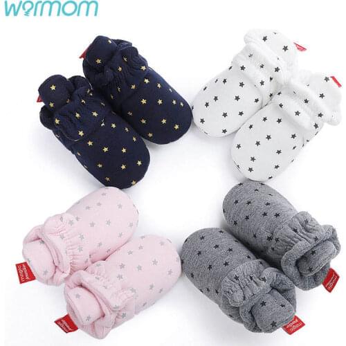 Warmom Newborn Baby Winter Baby Cotton Shoes Indoor Soft Bottom And Velvet Warm Baby Toddler Shoes For Baby 0-1 Years Old