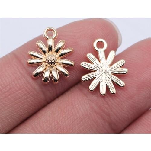WYSIWYG 20pcs 15x12mm Antique Silver Color KC Gold Color Flowers chrysanthemum Charms For Jewelry Making DIY Jewelry Findings