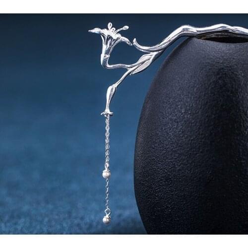 Summer special ladies long hairpin, ancient style Hanfu headdress, simple hairpin, exquisite and elegant charm, silver jewelry