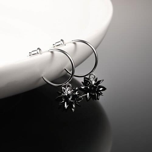 LADYCHIC Fashion Crystal Snowflake Letter C Drop Earrings Dainty Silver Color Dangle Earrings Women Jewelry Dropshipping LE1410