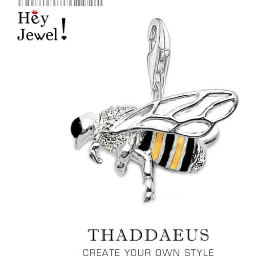 Real 925 Sterling Silver Fashion Jewelry Lovely Honey Bee Pendant Charm Fit Necklace Bracelet for Women Drop Shipping Wholesale