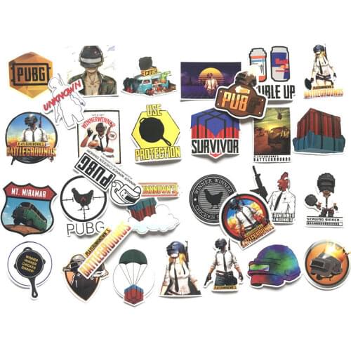 10/50PCS PlayerUnknowns Battlegrounds Pubg Boy Popular Game Sticker Luggage Case Electric Car Sticker Car Trolley Adult Doodle
