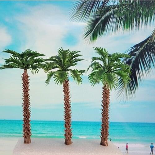 110mm 1:87 HO scale A pack of 8 Pcs Model Palm Tree landscape model train railway layout scenery DIY miniature dioramas display