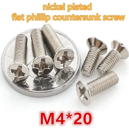 200pcs m4*20 carbon steel with nickel plated phillip cross recessed head mini micro electronic screw machine screw