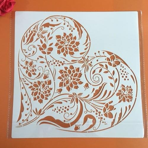 30 * 30cm diy Love mandala mold for painting stencils stamped photo album embossed paper card on wood, fabric,wall,Floor