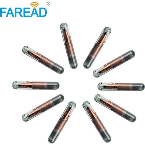 X40pcs FREE SHIPPING 1.25*8mm Small animal tags rfid glass tag Livestock Microchip FDX-B EM4305