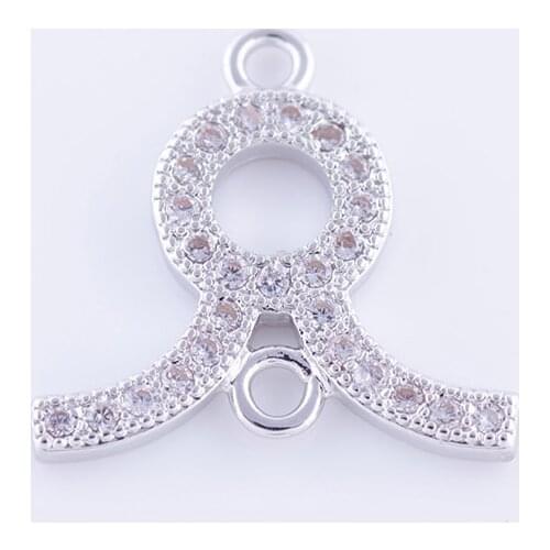 5pcs Vintage Zircon Taurus Charms For Bracelets Jewelry Making Diy Copper Micro Pave Czech Constellation Charms Wholesale