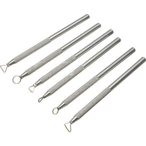 6PCS/Set Metal Wax Sculpting Tools Single Head Polymer Clay Soap Carver Modelling Carving Sculpting Tool Pottery Craft Tools Set