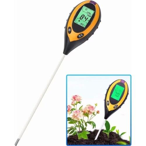 4 in 1 PH/Moisture/Temp/Sunlight Soil Testers PH Meter Plants Moisture Meter Soil Moisture Sensor Acidity Measure Instrument
