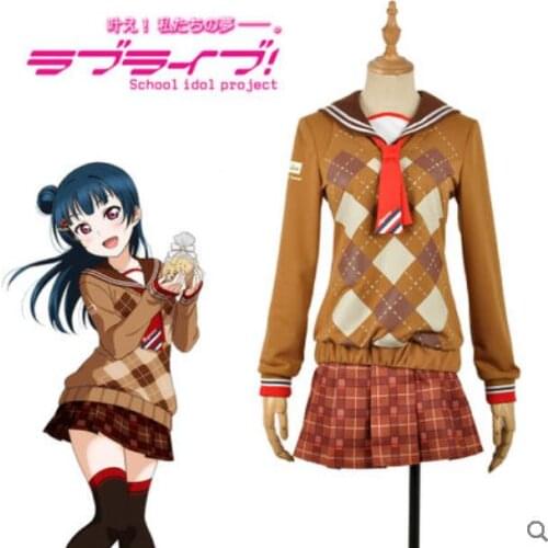 Cosplay Aqours Tsushima Yoshiko Anime LoveLive!Sunshine!! Cos Halloween Female daily Chocolate Valentines Day Cosplay Costume