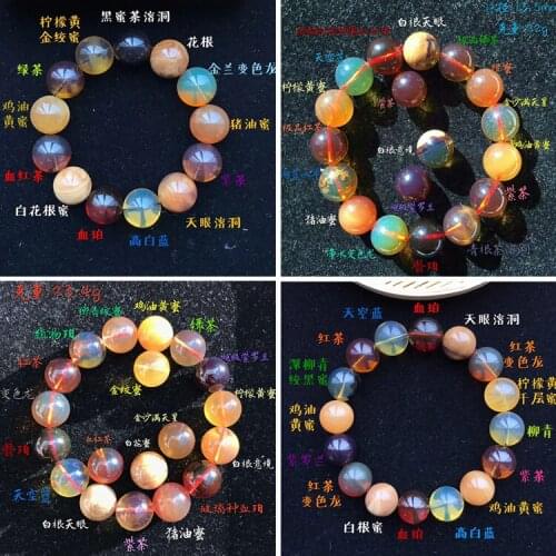 Burmese amber bracelet, Duobao, womens honey wax, blood, chameleon, violet, pure nature, no cracks
