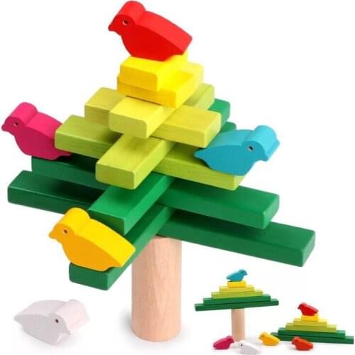 Baby Educational Toys Banlanced Bird Wooden Blocks Kids Banlancing Wood Toy Children Colorful Cute Gifts