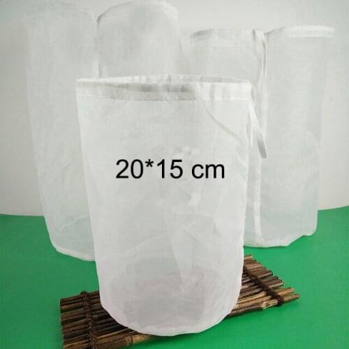 20*15 cm 100 Mesh Nylon Strainer Filter Bag for Jelly Jams Wine Beer Cheese Hops Make Iced Coffee Making filtering High Quality