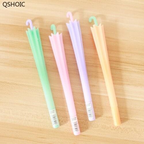 16 Pcs Little Umbrella Gel Pen 0.5mm Ballpoint Pens For Writing Signature Black Color Ink School Supplies Material Escolar F584