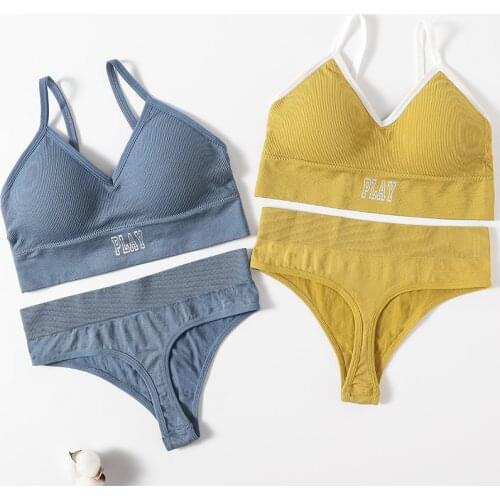 Sport Bra Set Women Sexy Bralette Female Underwear Sexy Lingerie Bra Tops Girls Wireless Brassiere Basic Stretchy Tank Crop Top