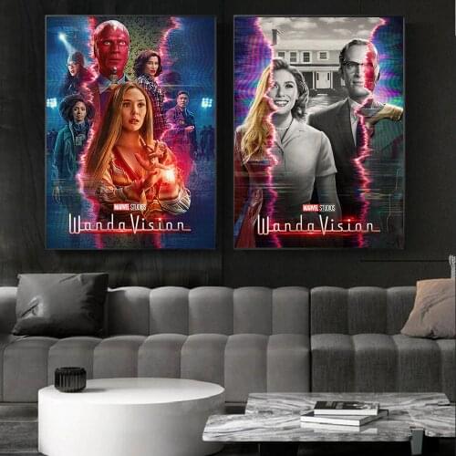 Marvel TV Series Superhero Wanda Vision Canvas Painting Art Propaganda Posters And Prints Decorations For Living Room Piecies
