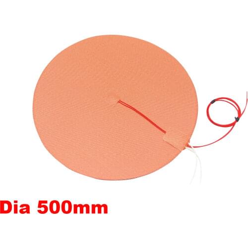 USA Material Dia. 500mm Round Silicone Rubber Heater Mat 220V 800W Heated Bed 50cm for 3D Printer