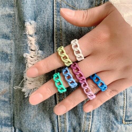 Miwens Trendy Dripping Oil Painting Geometric Hyperbole Irregular Hollow Open Rings For Women Girls Jewelry Adjustable Rings