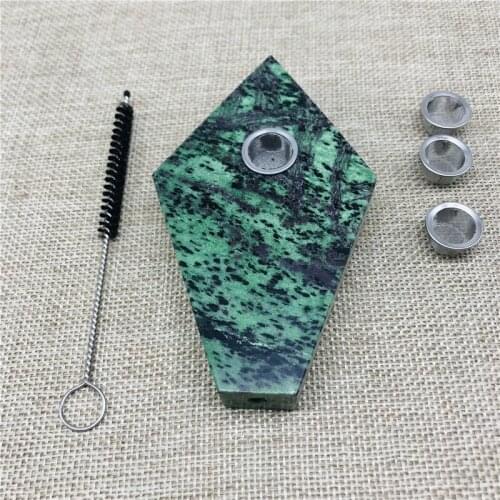Natural Ruby Zoisite Quartz Crystal Cigarette holder Crystal Smoking Pipe Healing