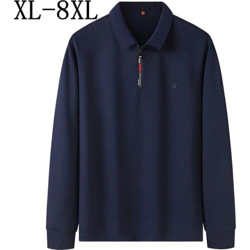 Size 8XL 7XL 6XL 2021 New Autumn Fashion Loose Polo Shirt Men Long Sleeve Casual Mens Polos Shirts Top Quality Polo Homme