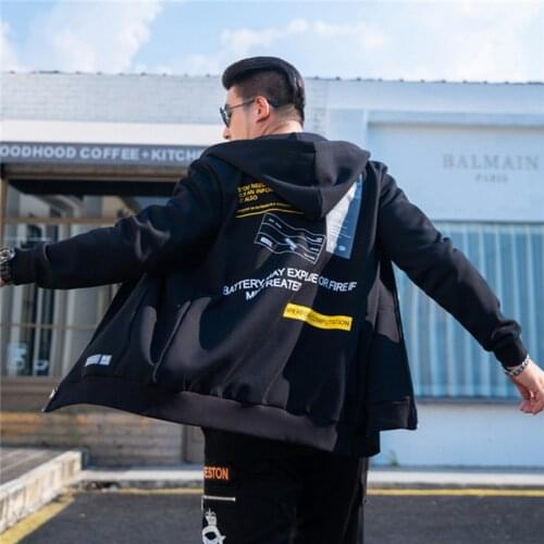 Men Hoodie Fashion Brand One Piece Tracksuit Male Jacket Oversized 5XL 6XL 7XL Plus Size Autumn Loose Cool Hoody Popular Coat