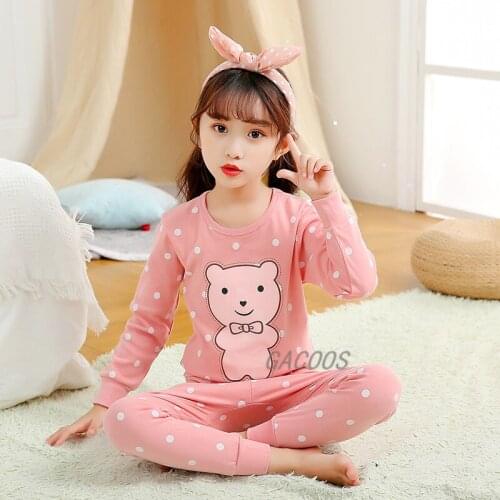 Girls Pajamas Set For Baby Kids Sleepwear Cartoon Cute Lovely Homewear Girls Pyjamas Full Sleeve Christmas Pajamas Nightwear Set