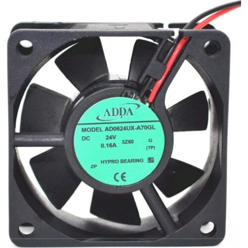Original for ADDA AD0624UX-A70GL DC 24V 0.16A 60x60x25mm 6cm 2-wire Server cooing Fan
