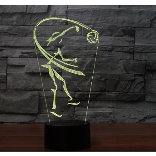 Creative Volleyball Model Illusion 3D Lamp LED 7 Color Changing Novelty Bedroom Night Light For Home Decor