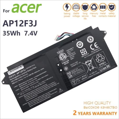 Genuine new AP12F3J Laptop Battery For Acer Aspire 13.3" Ultrabook S7 S7-391 2ICP3/65/114-2 AP12F3J 7.4V 4680mAh/35WH track code