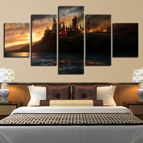 Landscape Sky Cloud Star Mountain River Hot Air Balloon 5 Piece Wall Pictures For Living Room Color Painting Art Home Decor