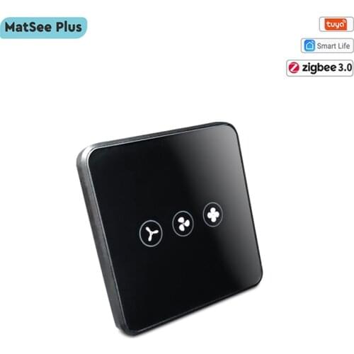 Tuya Smart Life ZigBee Ceiling Fan Switch Speed Regulation Countdown Touch Panel App Remote Control Support Alexa Google Home