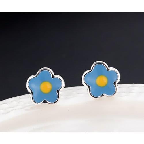 Simple Sweet Lovely Flower Stud Earrings Sunflower Stud Earrings Fashion Elegant Girl Student Children Jewelry Anniversary Gift