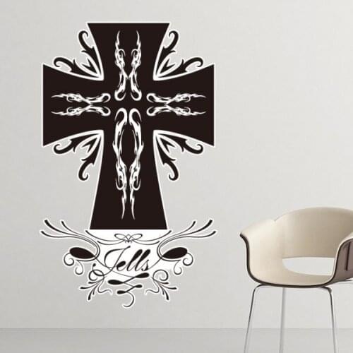 Religion Christianity Belief Church Black Holy Cross Gothic Removable Wall Sticker Art Decals Mural DIY Wallpaper for Room Decal