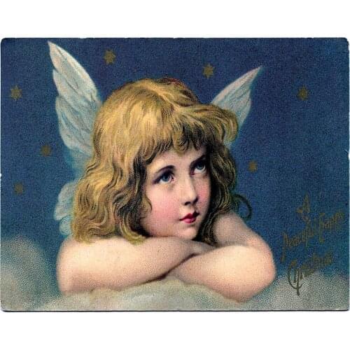 Christmas Angel Wings - VINTAGE Art Film Print Silk Poster Home Wall Decor 24x36inch