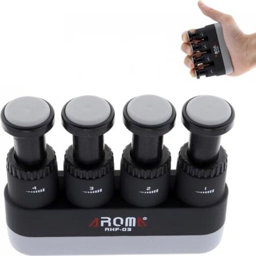 Hand Finger Exerciser Medium Tension Black Color Hand Grip Trainer Tension Range 4LB - 7LB for Guitar Bass Piano Players