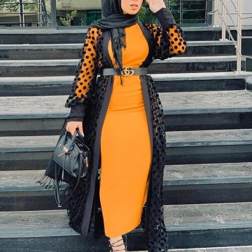 Chiffon Ramadan Eid Abaya Dubai Kaftan Hijab Muslim Kimono Cardigan Mujer Jilbab Caftan Abayas for Women Turkish Islam Clothing