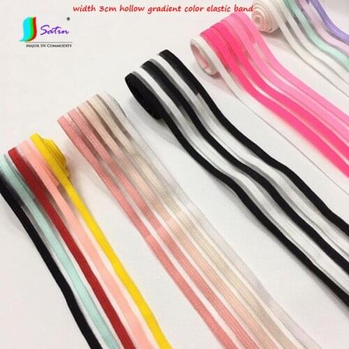 Width 3cm Thin Skirt Wedding Waist Decoration Underwear Sew Handmade Breathable Gradient Color Hollow Soft Rainbow Elastic Band