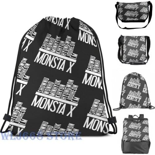 Funny graphic print shoulder Bags women Monsta X Member Names List Single shoulder backpack travel for men Gym Bag